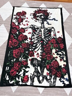 Sunshine Joy Grateful Dead Skulls & Roses Tapestry Banner